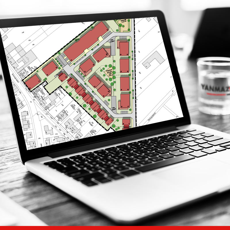 Laptop mit Stadtplan auf dem Bildschirm